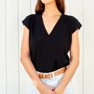 Frame Denim Le Mid Rise V-Neck T-Shirt Sz SP